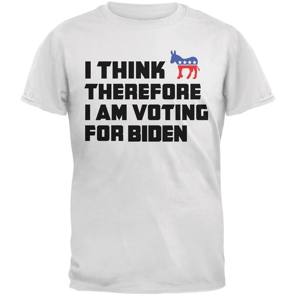 Election 2016 I Think Therefore Biden White Adult T-Shirt - Medium