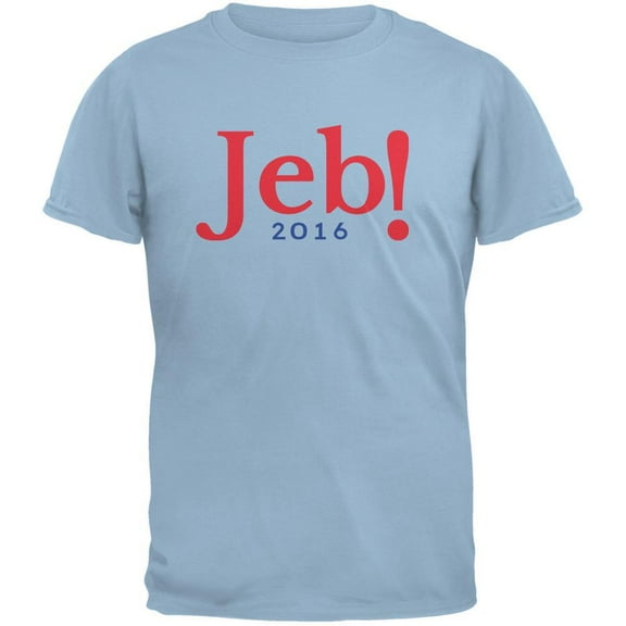 Election 2016 Jeb Bush Jeb! 2016 Light Blue Adult T-Shirt - 2X-Large