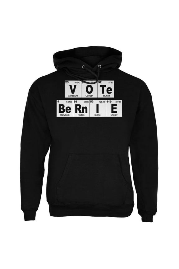 Election 2016 Vote Bernie Sanders Periodic Table Black Adult Hoodie - Large