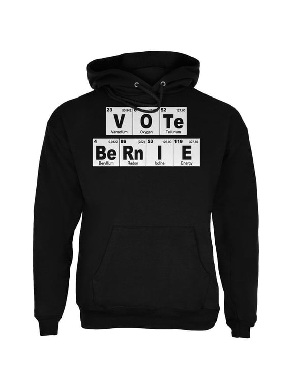 Election 2016 Vote Bernie Sanders Periodic Table Black Adult Hoodie - Medium