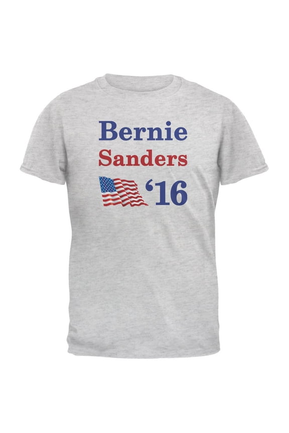 Election 2020 16 Flag Bernie Sanders Light Heather Grey Adult T-Shirt - Medium