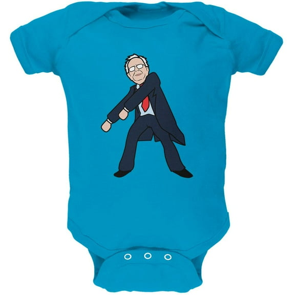 Election 2020 Bernie Sanders Flossing Dance Soft Baby One Piece Turquoise 18-24 M