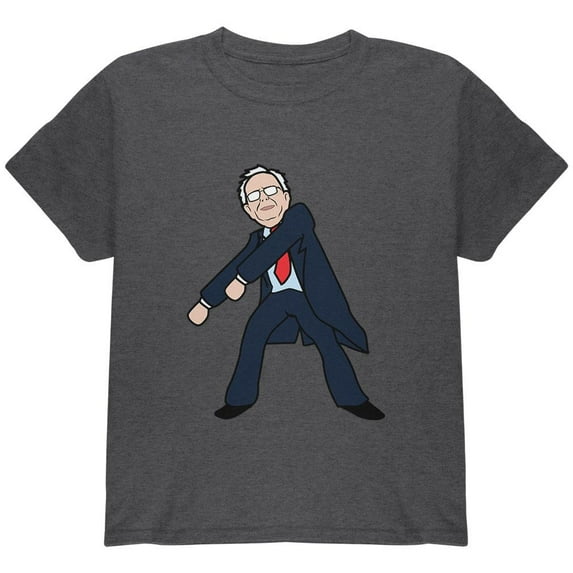 Election 2020 Bernie Sanders Flossing Dance Youth T Shirt Dark Heather YLG