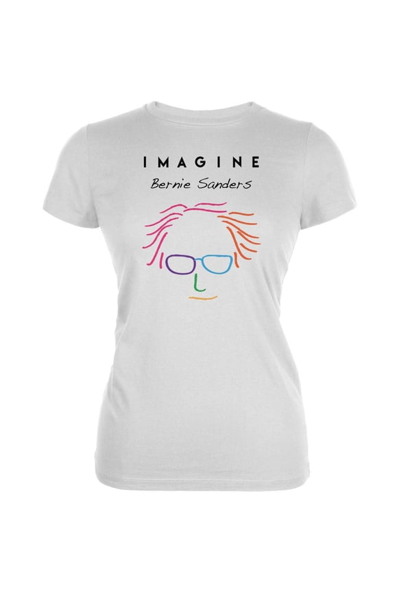 Election 2020 Bernie Sanders Imagine White Juniors Soft T-Shirt - Large