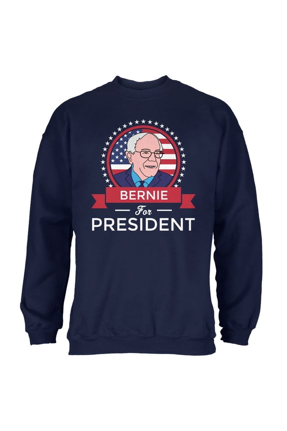 Election 2020 Bernie Sanders President Ribbon Navy Adult Sweatshirt - Large