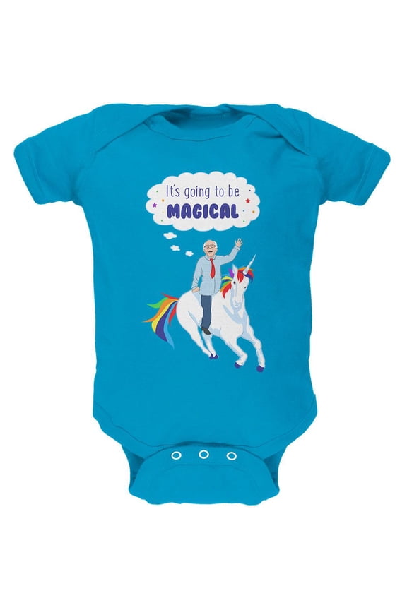 Election 2020 Bernie Sanders is Magical Unicorn Soft Baby One Piece Turquoise 0-3 M