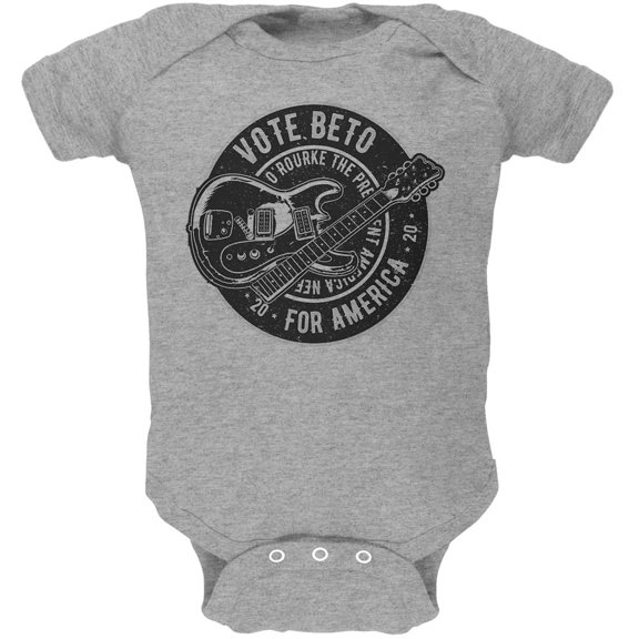 Election 2020 Beto O'Rourke Punk Guitar Soft Baby One Piece Heather 3-6 M