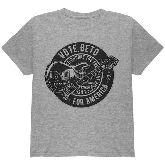 Election 2020 Beto O'Rourke Punk Guitar Youth T Shirt Heather YMD