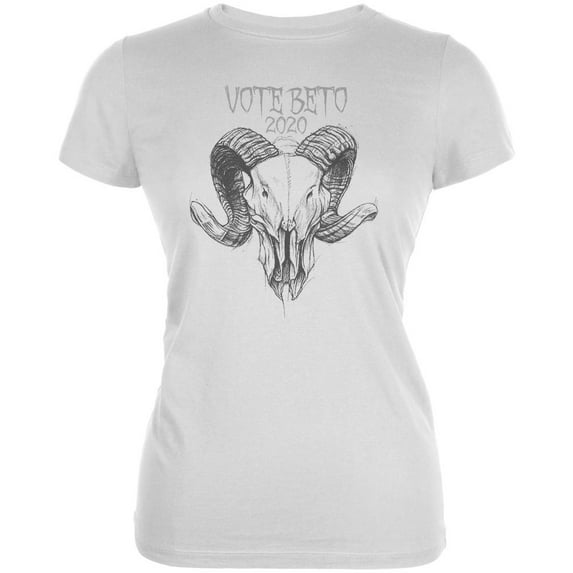 Election 2020 Beto O'Rourke Punk Rock Skull Juniors Soft T Shirt White X-LG