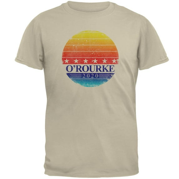 Election 2020 Beto O'Rourke Retro Texas Sunrise Mens T Shirt Sand SM