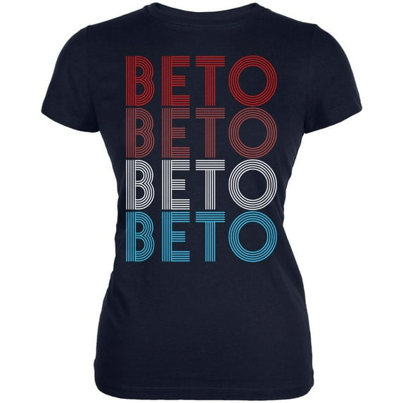 Election 2020 Beto O'Rourke Vintage Style Juniors Soft T Shirt Navy SM