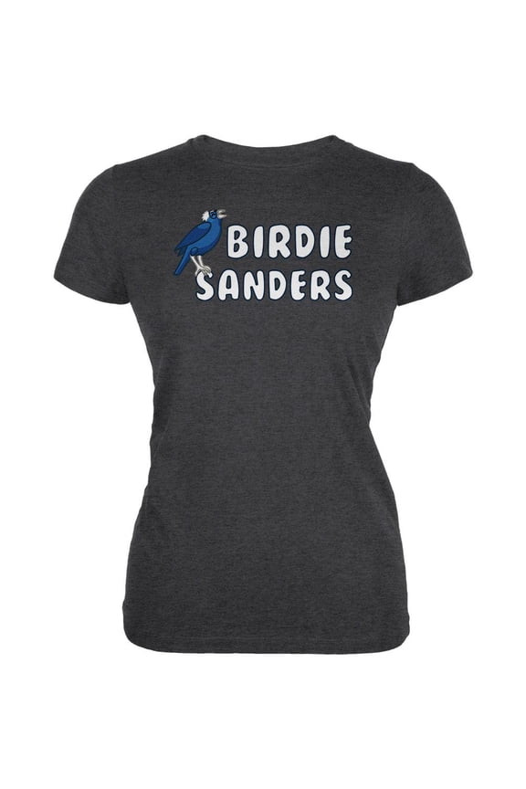 Election 2020 Bird Birdie Bernie Sanders Juniors Soft T Shirt Deep Heather MD