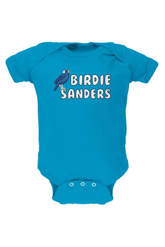 Election 2020 Bird Birdie Bernie Sanders Soft Baby One Piece Turquoise 9-12 M
