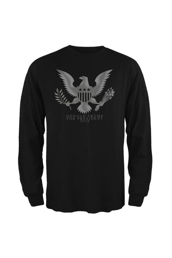 Election 2020 Donald Trump President Seal Black Adult Long Sleeve T-Shirt - Small