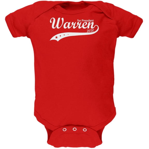 Election 2020 Elizabeth Warren For President Swoosh Soft Baby One Piece Red 18-24 M