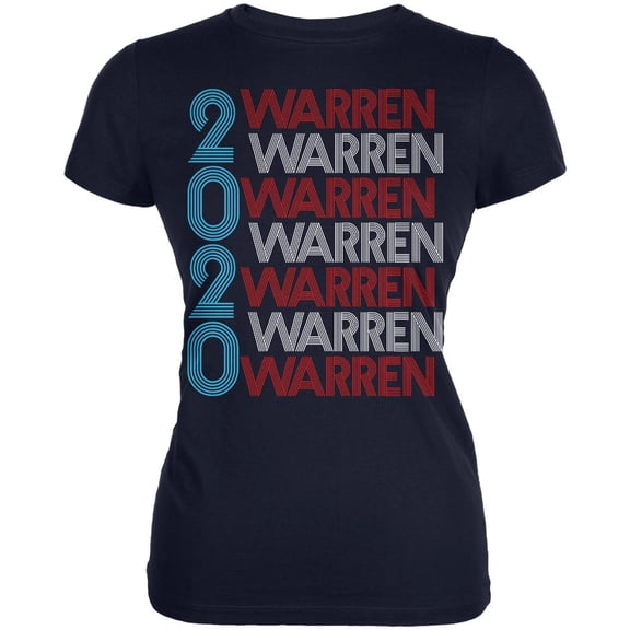 Election 2020 Elizabeth Warren President Vintage Style Juniors Soft T Shirt Navy X-LG