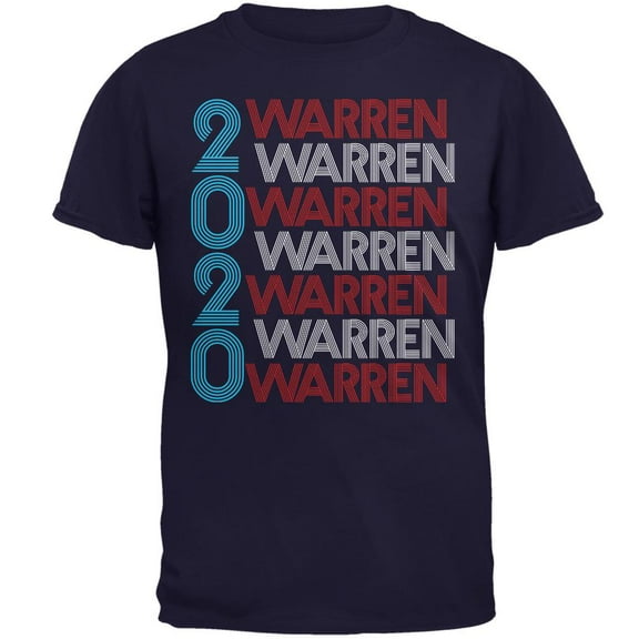 Election 2020 Elizabeth Warren President Vintage Style Mens T Shirt Navy 3X-LG