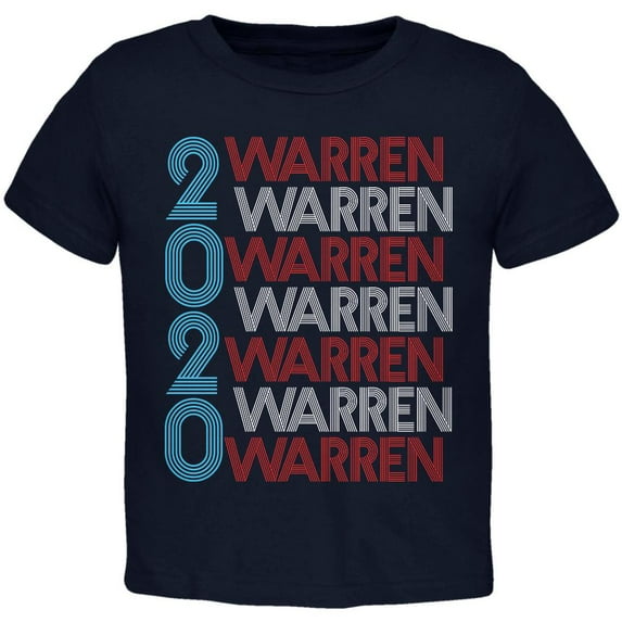 Election 2020 Elizabeth Warren President Vintage Style Toddler T Shirt Navy 3T