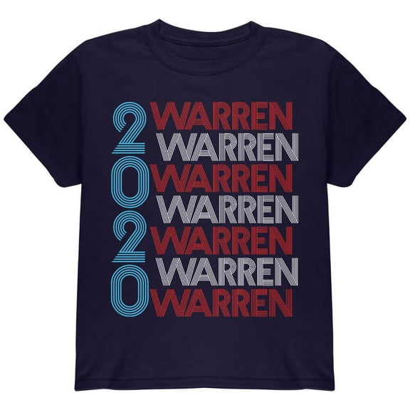 Election 2020 Elizabeth Warren President Vintage Style Youth T Shirt Navy YLG