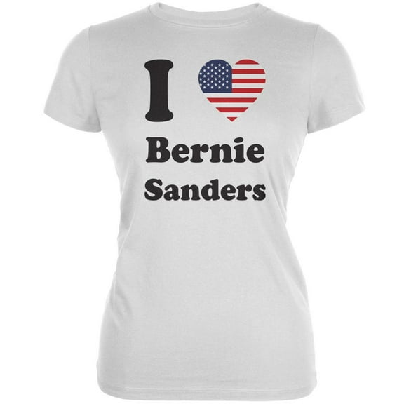 Election 2020 I Heart Bernie Sanders White Juniors Soft T-Shirt - Small