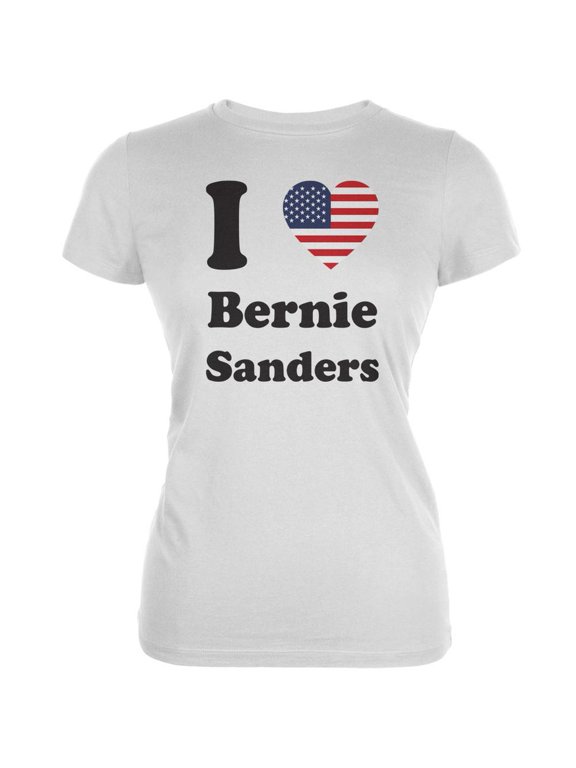 Election 2020 I Heart Bernie Sanders White Juniors Soft T-Shirt - Small