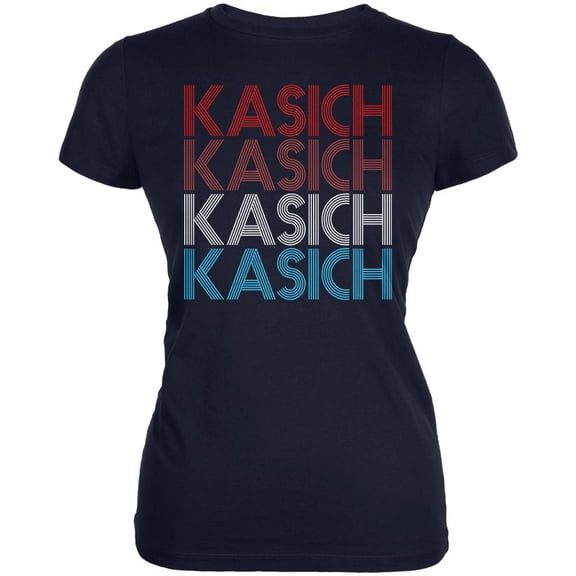 Election 2020 John Kasich President Vintage Style Juniors Soft T Shirt Navy LG