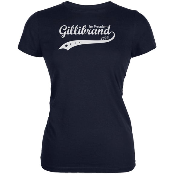 Election 2020 Kirsten Gillibrand for President Swoosh Juniors Soft T Shirt Navy 2XL