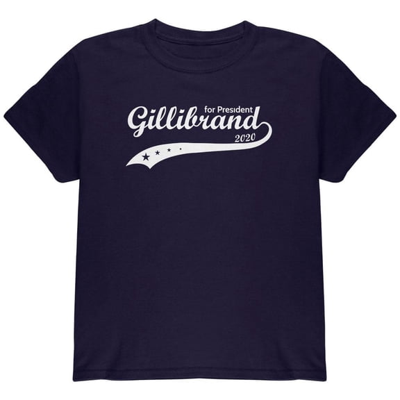 Election 2020 Kirsten Gillibrand for President Swoosh Youth T Shirt Navy YLG