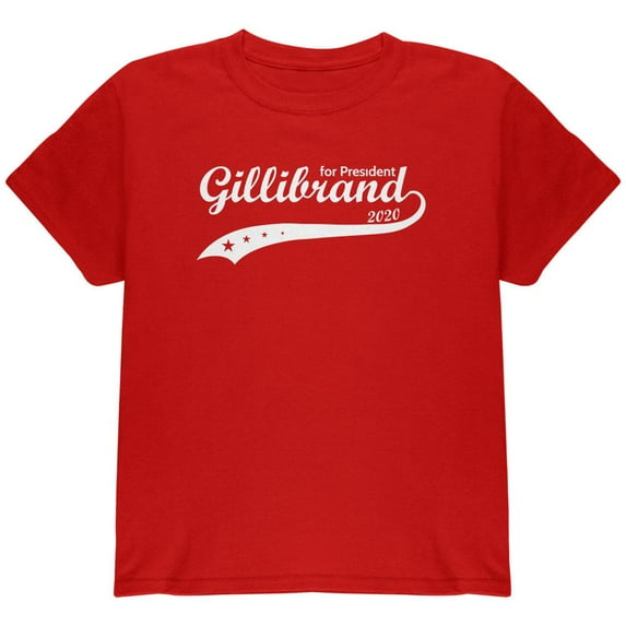 Election 2020 Kirsten Gillibrand for President Swoosh Youth T Shirt Red YXL