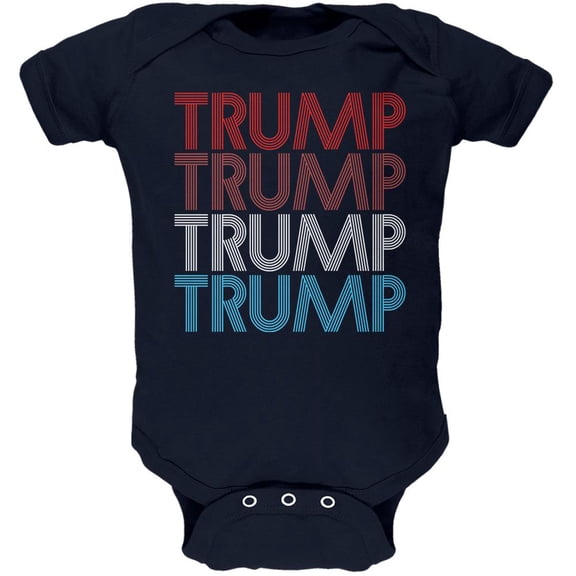 Election 2020 President Trump Vintage Style Soft Baby One Piece Navy 3-6 M