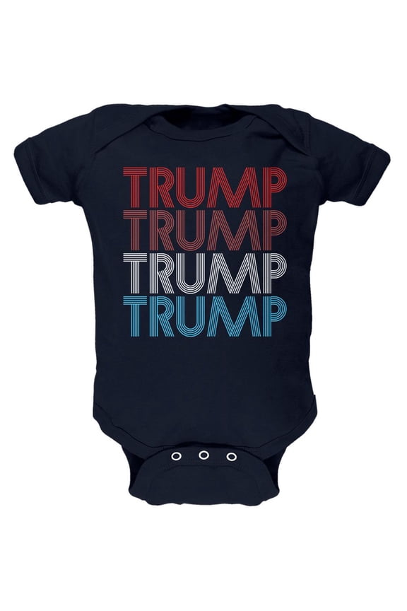 Election 2020 President Trump Vintage Style Soft Baby One Piece Navy 3-6 M