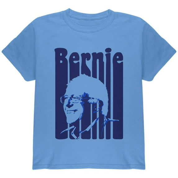 Election 2020 Retro 70s Color Bars Bernie Sanders Youth T Shirt Carolina Blue YMD