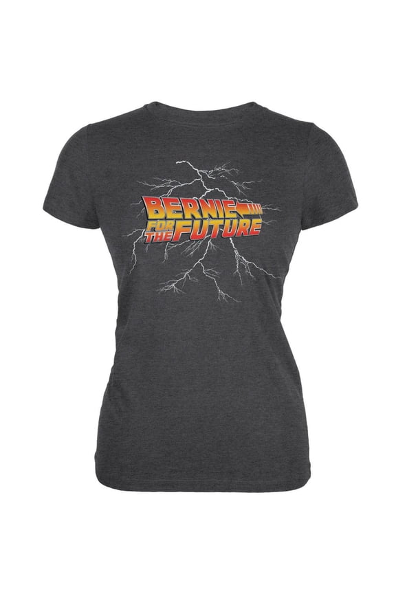 Election 2020 Sanders Bernie For the Future Dark Heather Juniors Soft T-Shirt - Medium