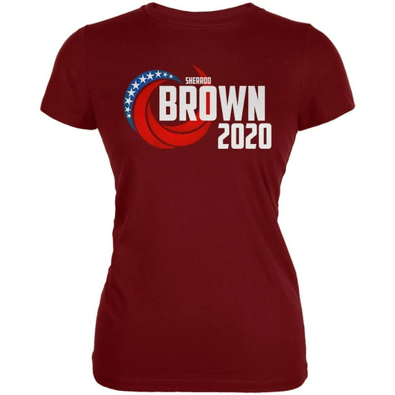 Election 2020 Sherrod Brown for President Juniors Soft T Shirt Garnet Red SM