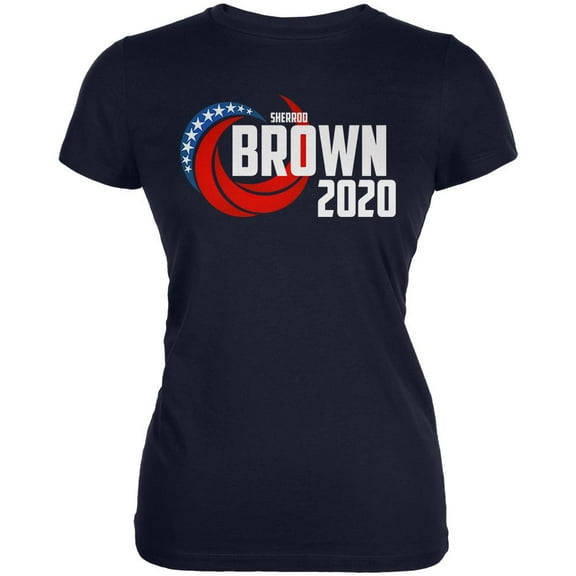 Election 2020 Sherrod Brown for President Juniors Soft T Shirt Navy 2XL