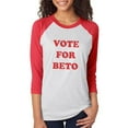 thumbnail image 1 of Election 2020 Vote for Beto O'Rourke Unisex Raglan T Shirt White-Red SM, 1 of 1