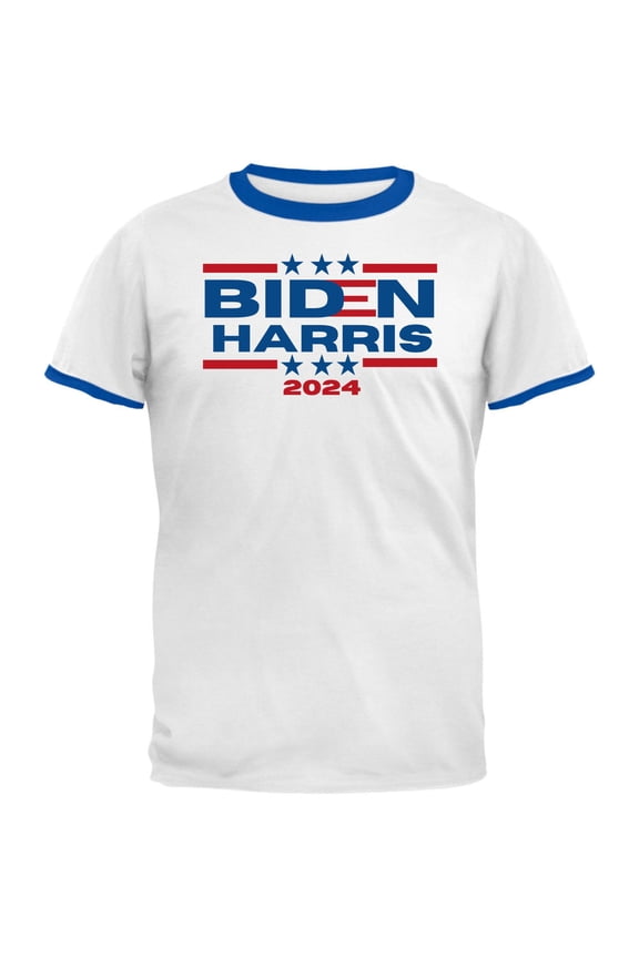 Election 2024 Biden Harris 2024 Triple Stars Mens Ringer T Shirt