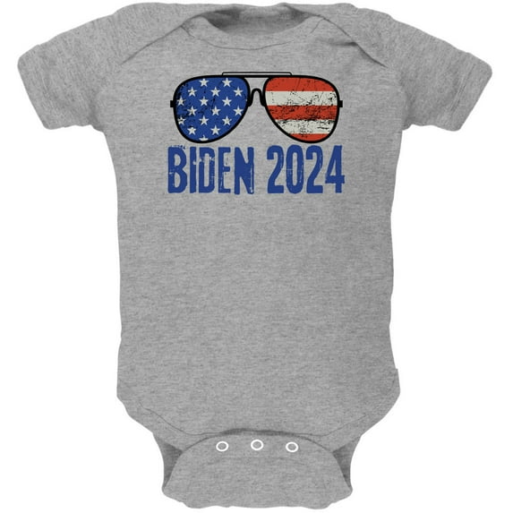 Election 2024 Biden USA Patriotic Aviator Glasses Baby One Piece