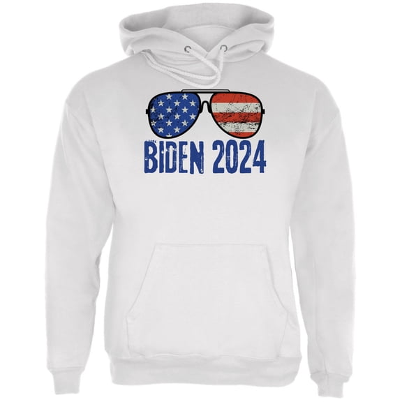 Election 2024 Biden USA Patriotic Aviator Glasses Mens Pullover Hoodie