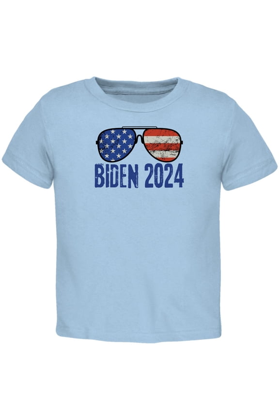 Election 2024 Biden USA Patriotic Aviator Glasses Toddler T Shirt
