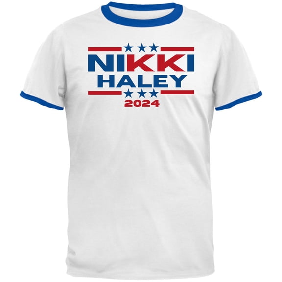 Election 2024 Nikki Haley 2024 Triple Stars Mens Ringer T Shirt