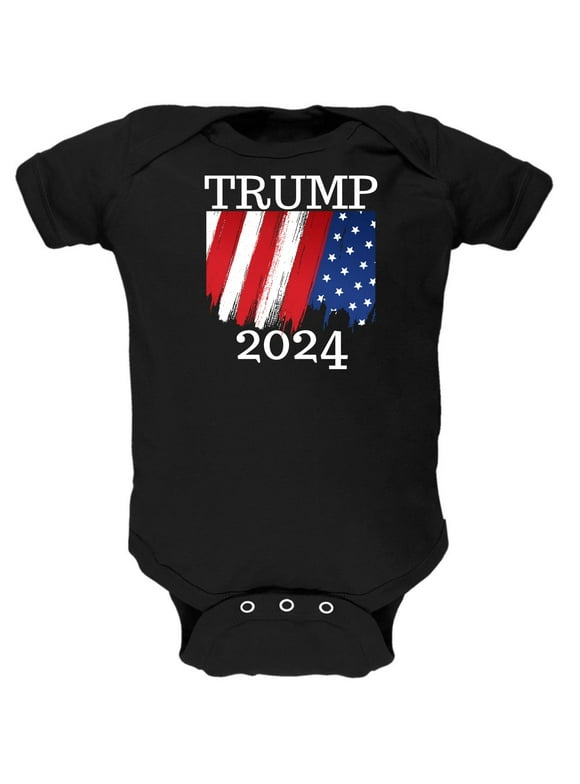 Election 2024 Trump 2024 Paint Stroke American Flag Baby One Piece