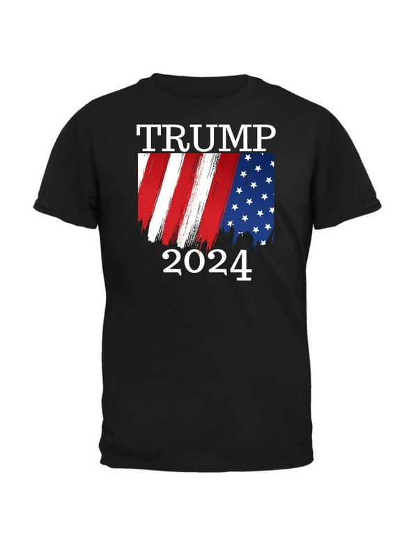 Election 2024 Trump 2024 Paint Stroke American Flag Mens T Shirt