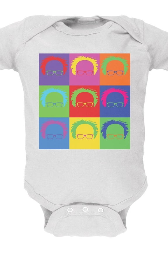 Election Bernie Sanders Hair Minimalist Pop Art White Soft Baby One Piece - 0-3 months
