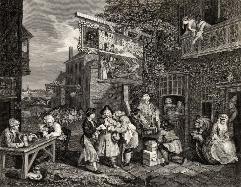 The Election Canvassing For Votes Engraved By T E Nicholson After Hogarth From The Works Of Hogarth Published London 1833 Canvas Art - Ken Welsh  Design Pics (16 x 12)