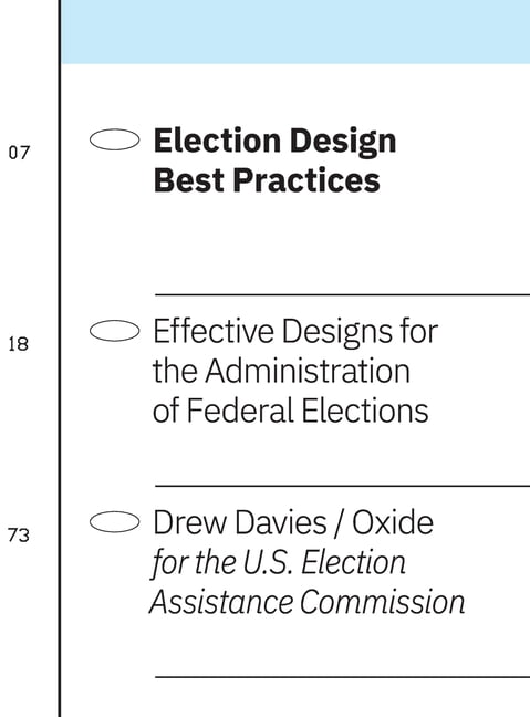 Election Design Best Practices: Effective Designs for the Administration of Federal Elections, (Hardcover)