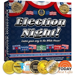 Election Night! - Learn Your Way To The White House, Non-Political Family Game, Learn Math-Geography-Civics, Ages 8+