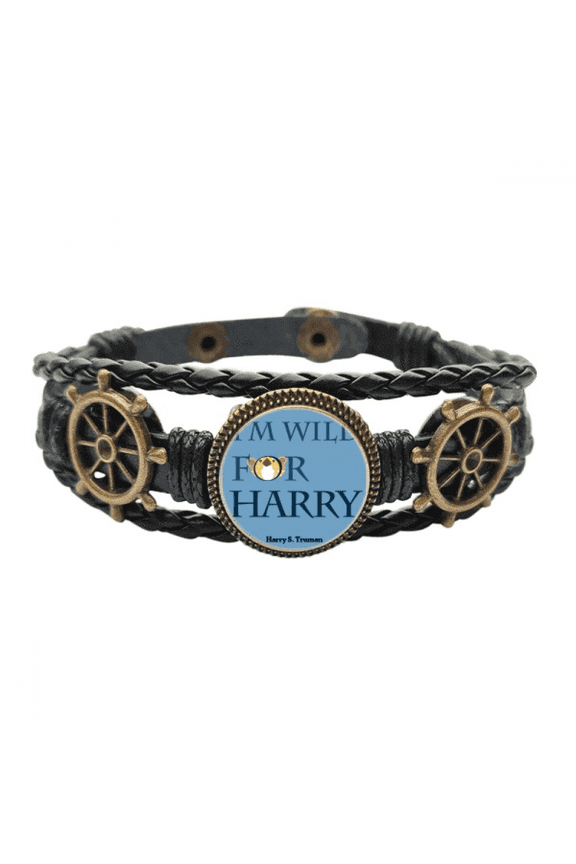 Election Slogan Election Candidate Leather Braided Ocean Bracelet Wristband