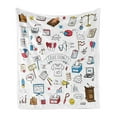 thumbnail image 1 of Election Soft Flannel Fleece Throw Blanket, Voting and Election Theme Doodles Composition Democracy President Illustration, Cozy Plush for Indoor and Outdoor Use, 60" x 80", Multicolor, by Ambesonne, 1 of 5