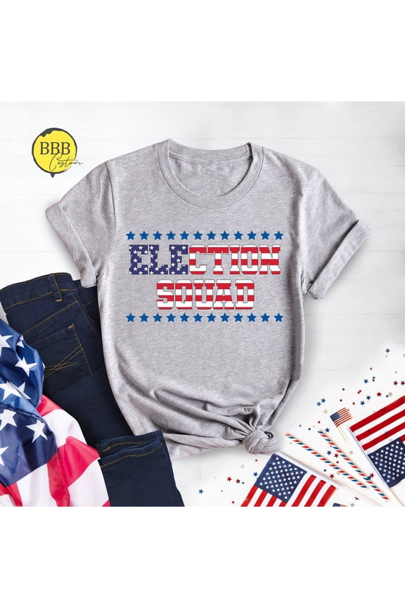 Election Squad Shirt: Patriotic Usa Flag Vote SWEATSHIRT All Size S-5XL